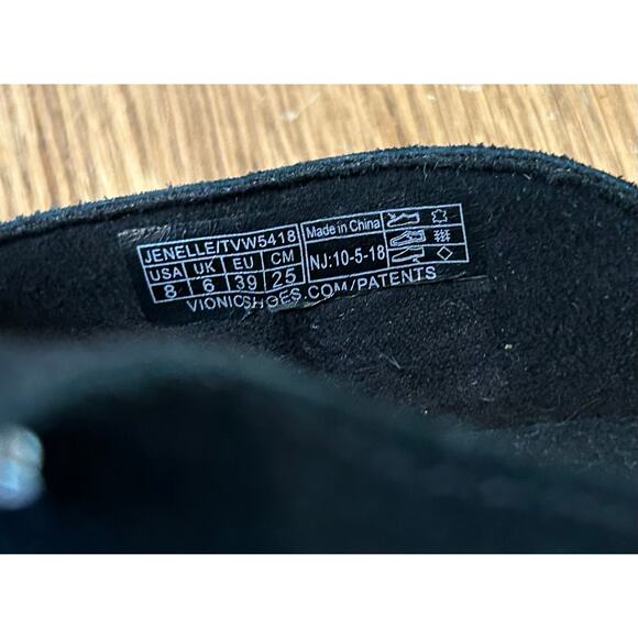 Vionic Jenelle Black Suede Bejeweled Mary Jane Mule Comfort Clog Sz 8 Dressy - Picture 8 of 8